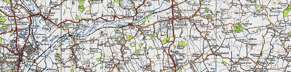 Old map of Netteswell in 1946