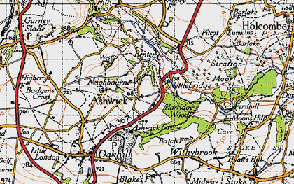Old map of Nettlebridge in 1946