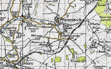 Old map of Nettlecombe in 1945