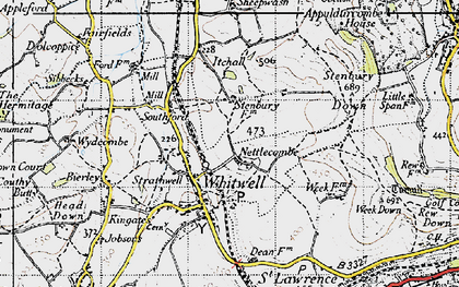 Old map of Nettlecombe in 1945