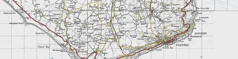 Old map of Nettlecombe in 1945