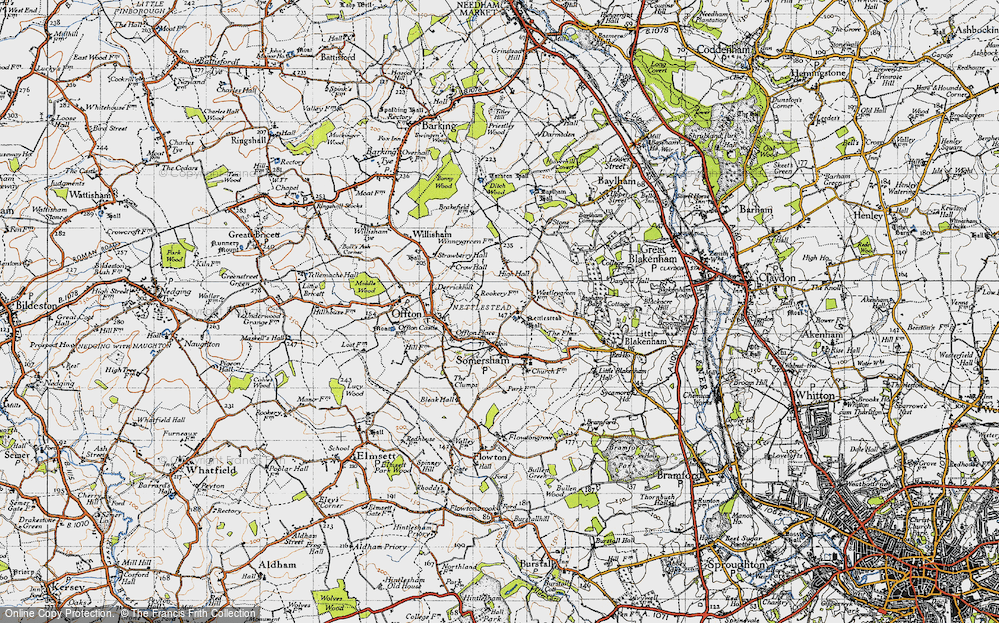 Old Map of Nettlestead, 1946 in 1946