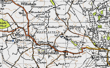 Old map of Nettlestead in 1946