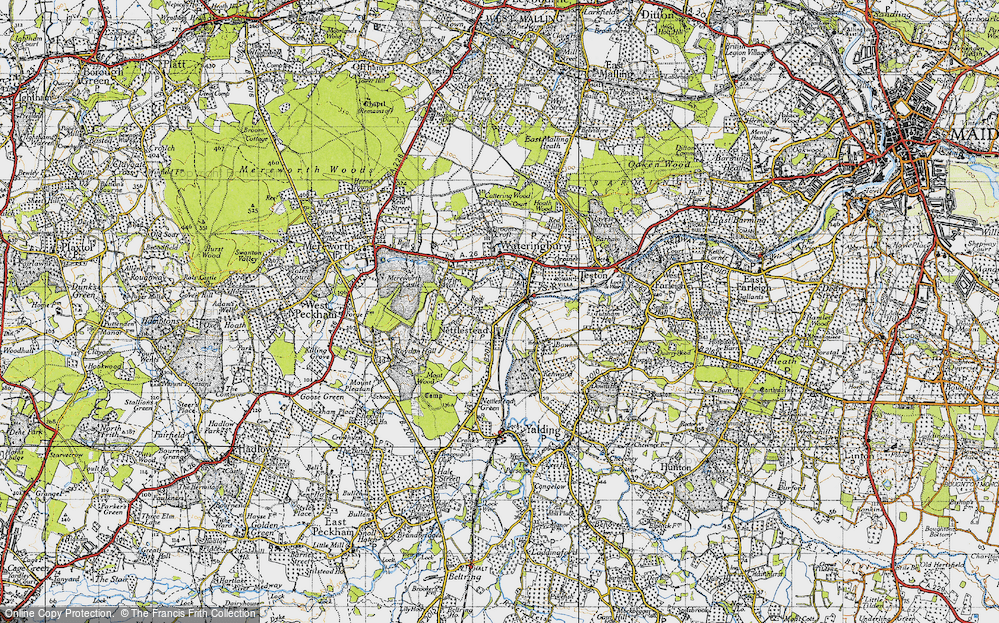 Old Map of Nettlestead, 1946 in 1946