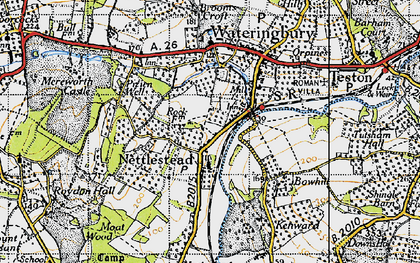 Old map of Nettlestead in 1946