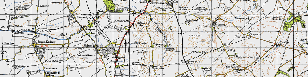Old map of Nettleton Top in 1946