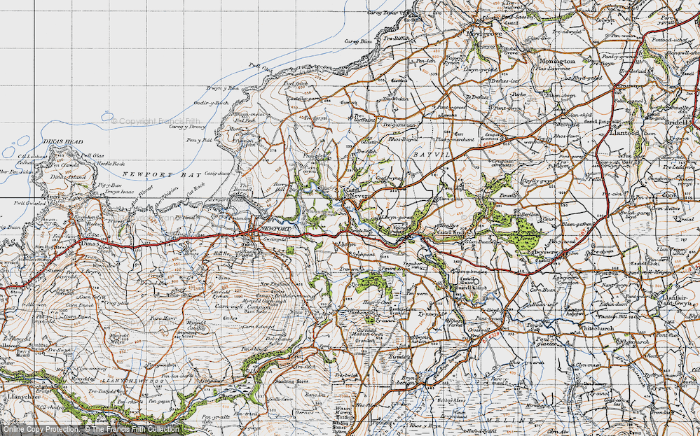 Old Map of Historic Map covering Brithdir Mawr in 1947