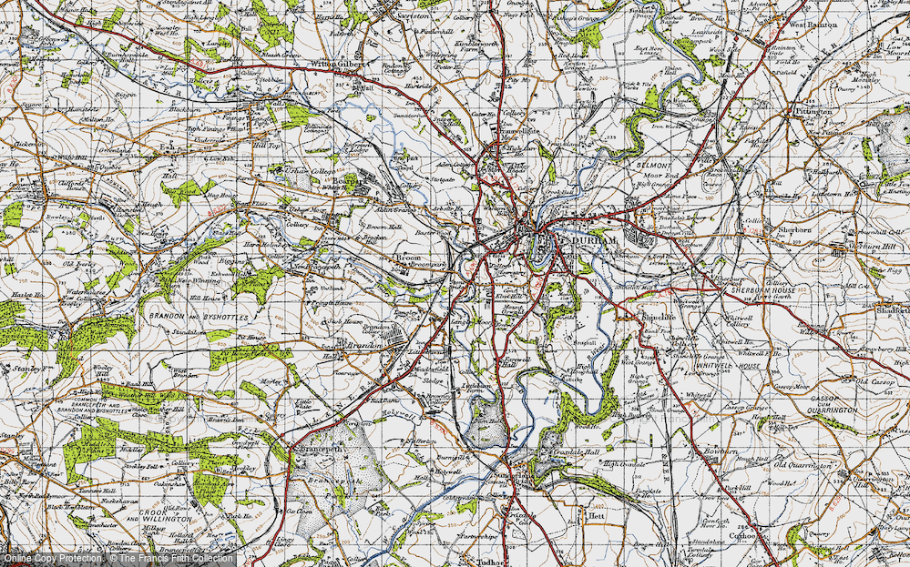 Old Map of Nevilles Cross, 1947 in 1947