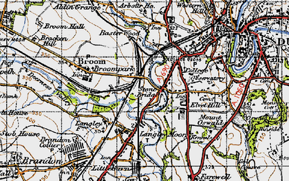 Old map of Nevilles Cross in 1947