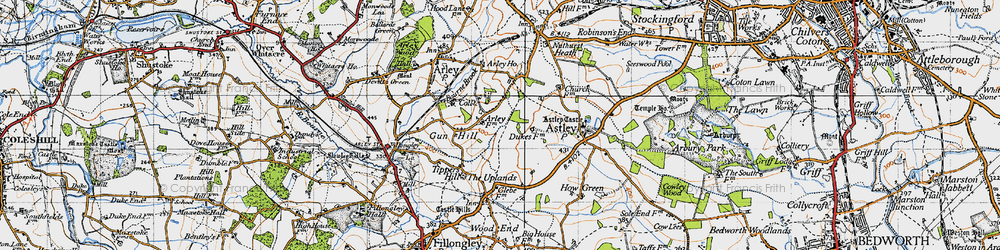 Old map of New Arley in 1946