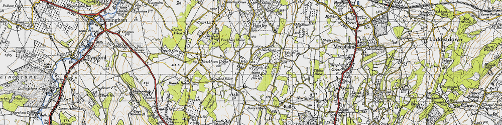 Old map of New Ash Green in 1946
