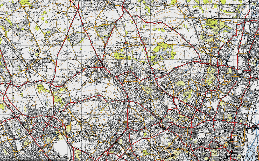 Old Map of New Barnet, 1946 in 1946