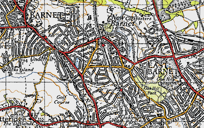 Old map of New Barnet in 1946