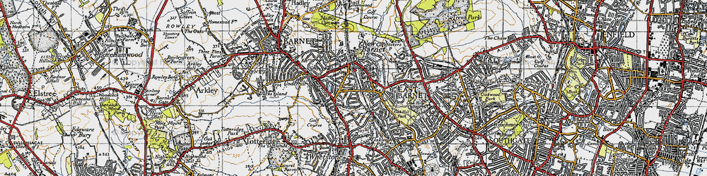 Old map of New Barnet in 1946