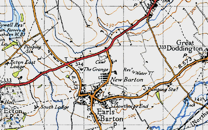 Old map of New Barton in 1946