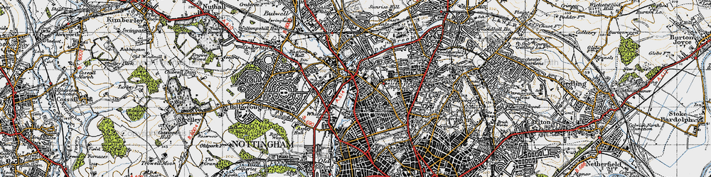 Old map of New Basford in 1946