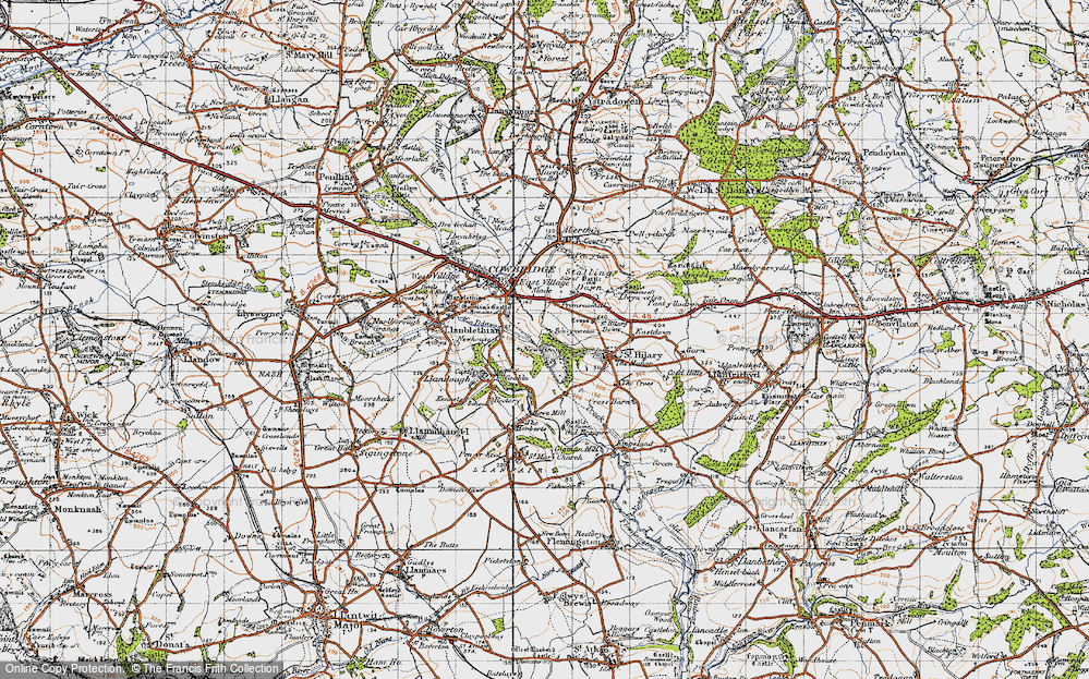 Old Map of Historic Map covering Vale Of Glamorgan in 1947