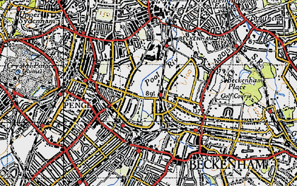 Old map of New Beckenham in 1946