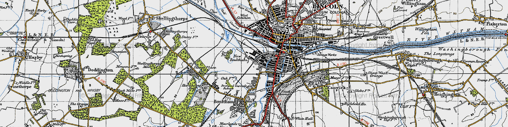 Old map of New Boultham in 1947