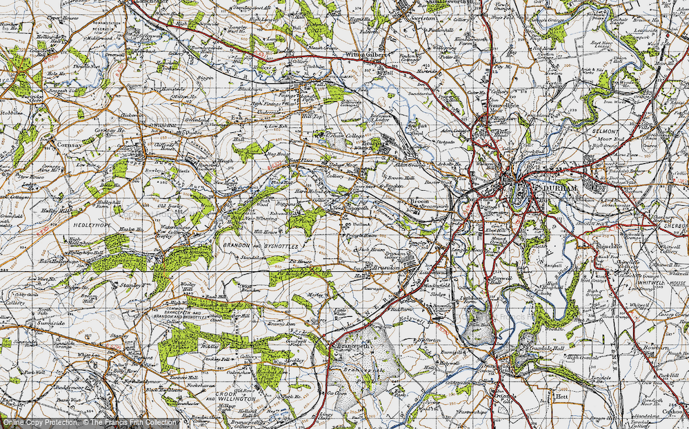 Old Map of New Brancepeth, 1947 in 1947