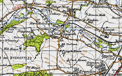 Old map of Alum Waters in 1947