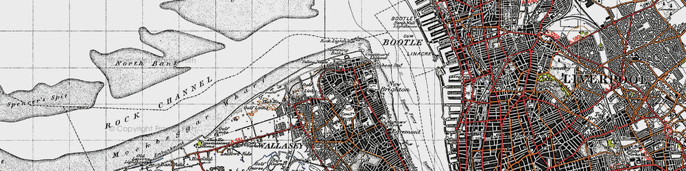 Old map of New Brighton in 1947