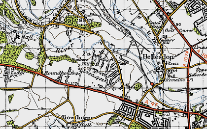 Old map of Bunkers Hill in 1945