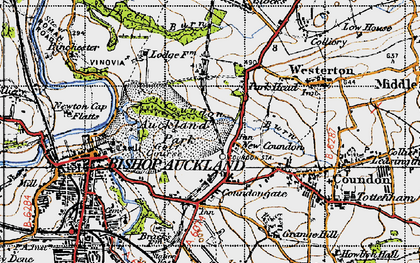 Old map of New Coundon in 1947
