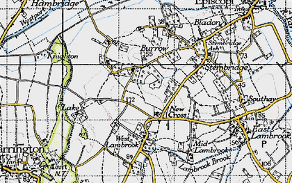 Old map of New Cross in 1945