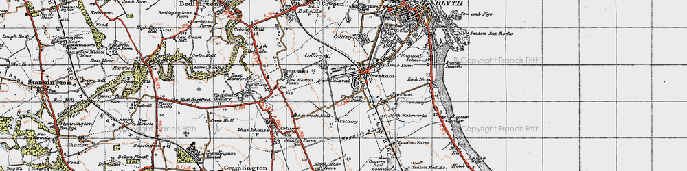 Old map of New Delaval in 1947