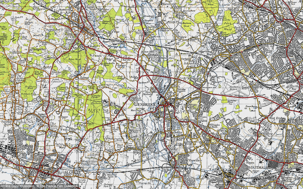 Old Map of New Denham, 1945 in 1945