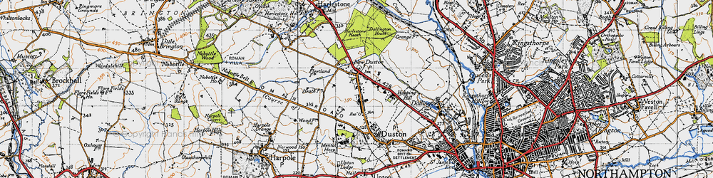 Old map of New Duston in 1946