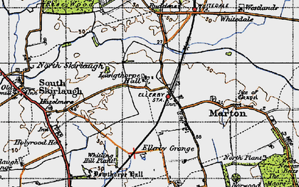 Old map of New Ellerby in 1947