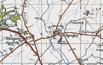 Old map of New End in 1946