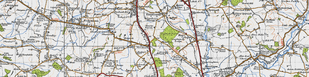 Old map of Asplands Husk Coppice in 1947