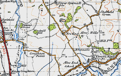 Old map of Alne Wood in 1947