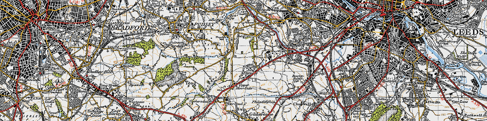 Old map of New Farnley in 1947