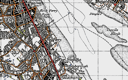 Old map of New Ferry in 1947
