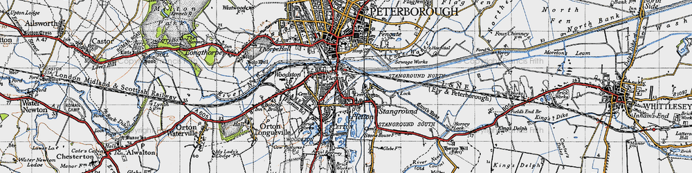 Old map of New Fletton in 1946