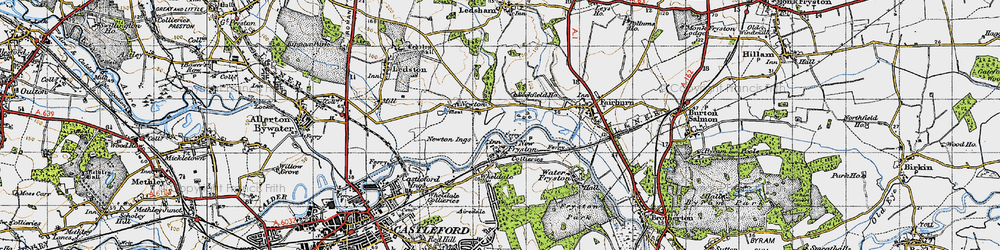 Old map of New Fryston in 1947