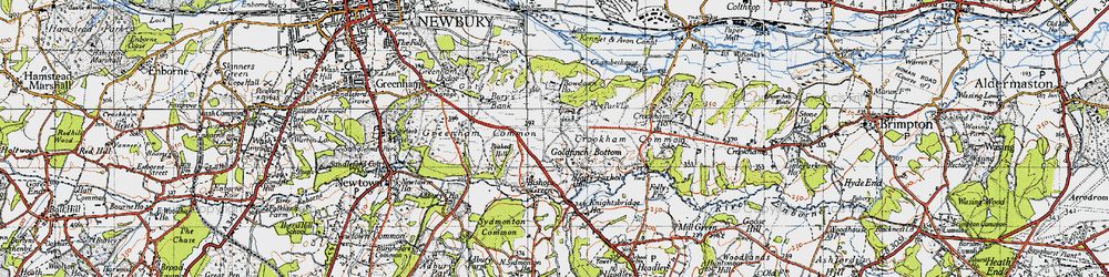 Old map of New Greenham Park in 1945