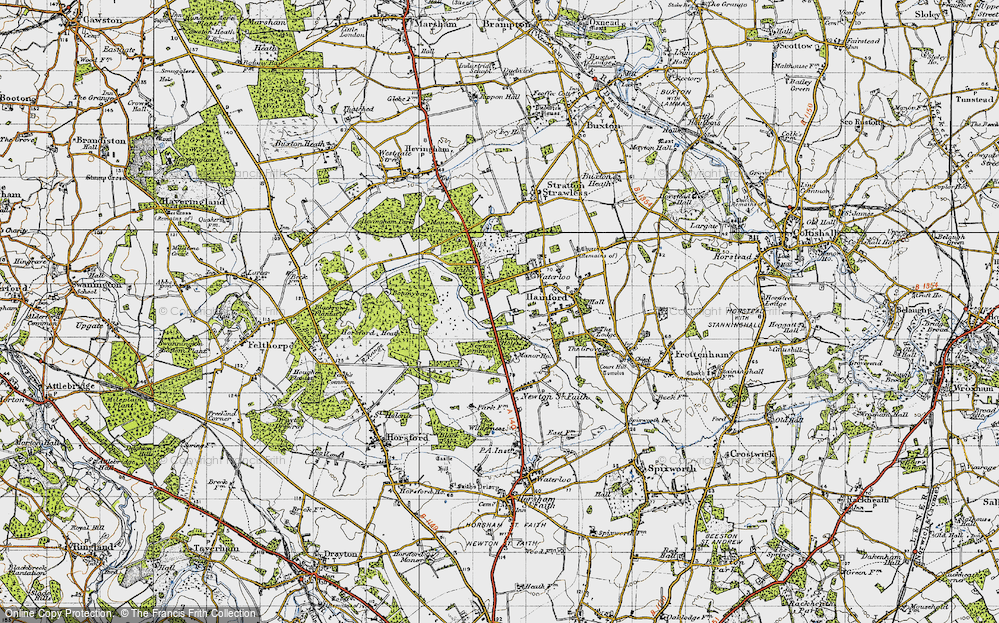 Old Map of New Hainford, 1945 in 1945