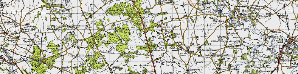 Old map of New Hainford in 1945
