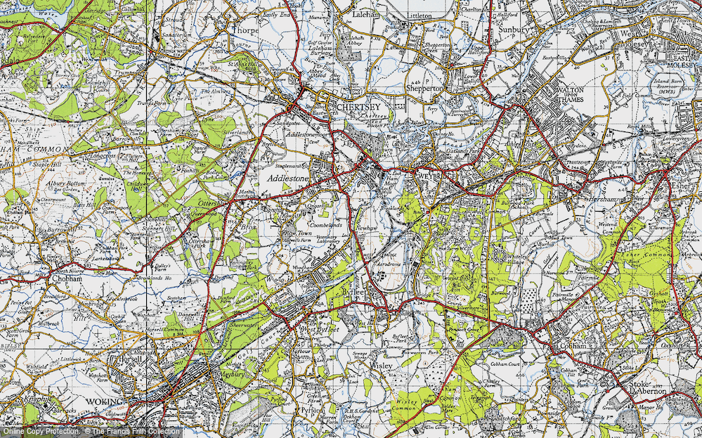Old Map of New Haw, 1940 in 1940