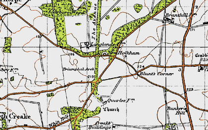 Old map of Blunt's Corner in 1946