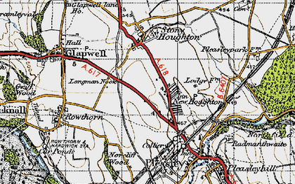 Old map of New Houghton in 1947