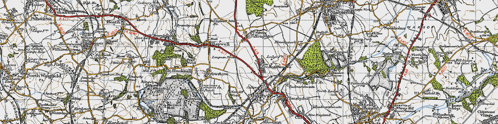 Old map of New Houghton in 1947