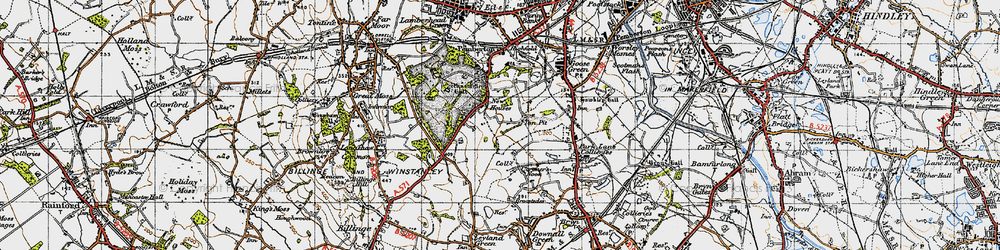 Old map of New Houses in 1947