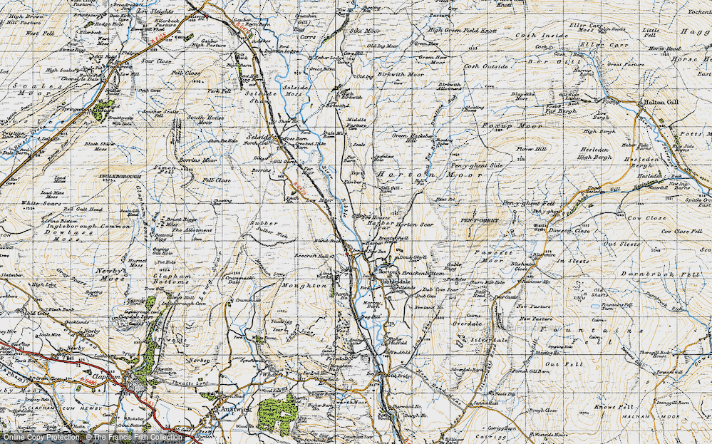 Old Map of Historic Map covering Top Fm in 1947