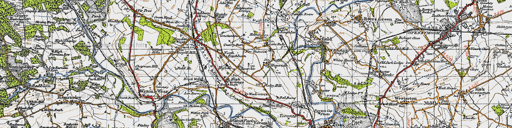 Old map of New Hunwick in 1947